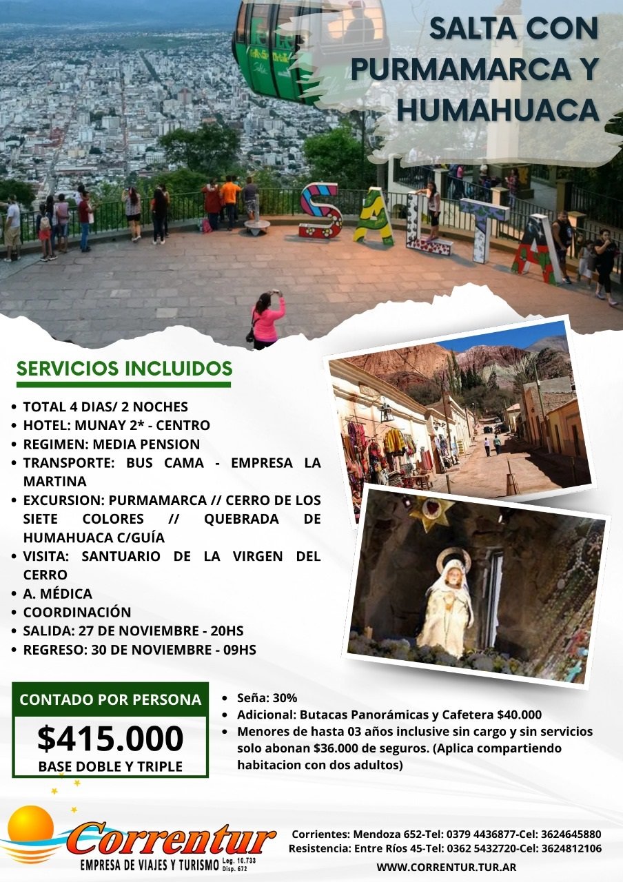 Salta con Purmamarca y Humahuaca